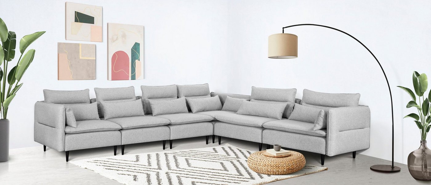 andas Ecksofa ALVIK L-Form, zusammengesetzt aus Modulen, erweiterbar mit Modulen der Serie andas Ecksofa ALVIK L-Form, zusammengesetzt aus Modulen, erweiterbar mit Modulen der Serie von andas