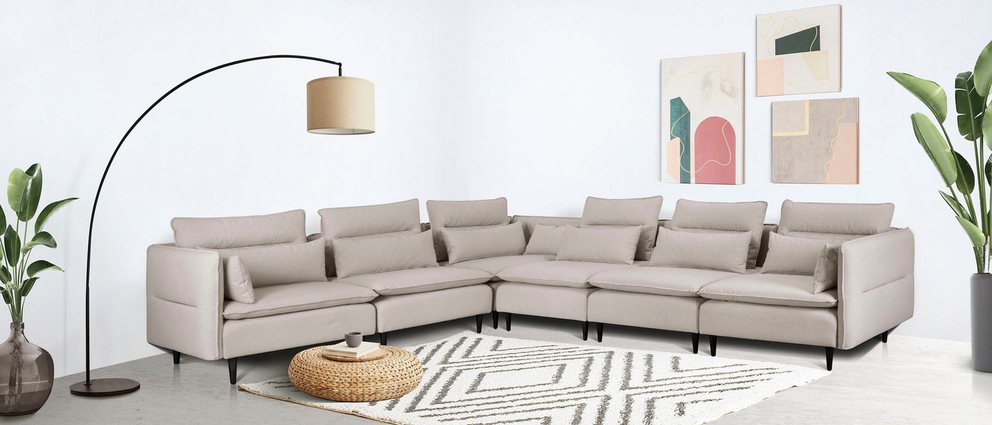 andas Ecksofa ALVIK L-Form, zusammengesetzt aus Modulen, erweiterbar mit Modulen der Serie andas Ecksofa ALVIK L-Form, zusammengesetzt aus Modulen, erweiterbar mit Modulen der Serie von andas