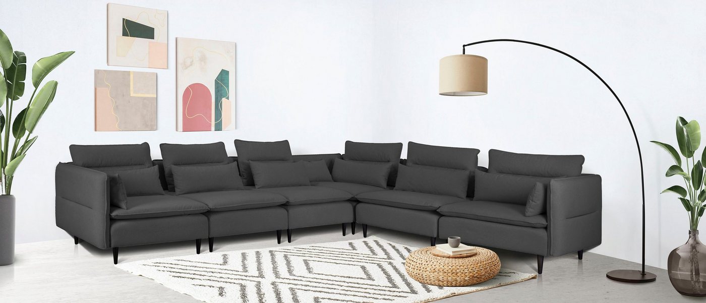 andas Ecksofa ALVIK L-Form, zusammengesetzt aus Modulen, erweiterbar mit Modulen der Serie andas Ecksofa ALVIK L-Form, zusammengesetzt aus Modulen, erweiterbar mit Modulen der Serie von andas