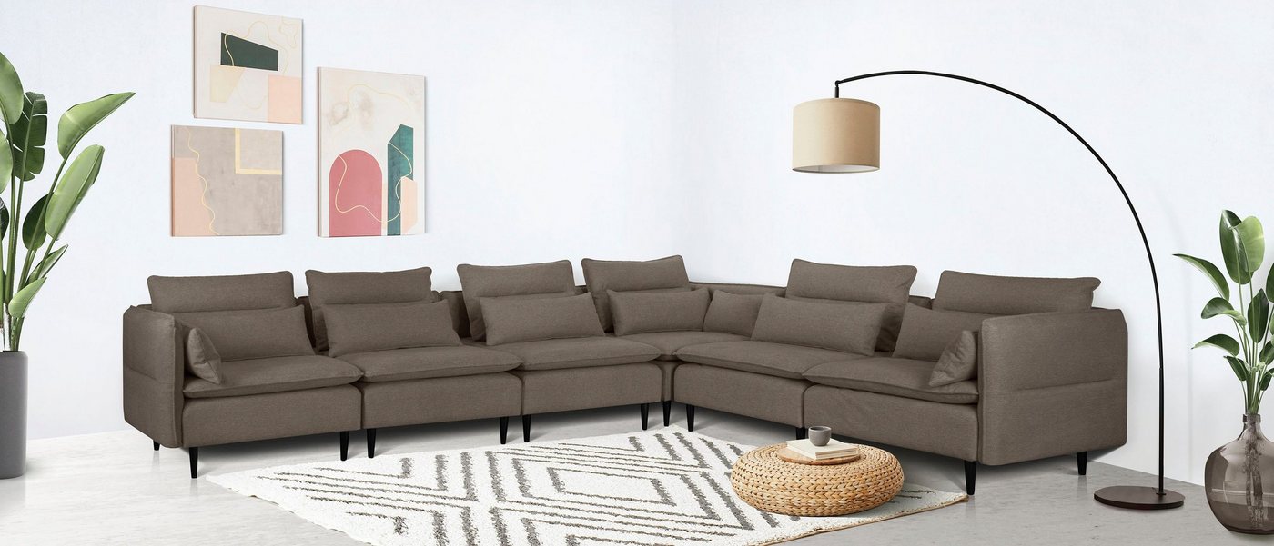 andas Ecksofa ALVIK L-Form, zusammengesetzt aus Modulen, erweiterbar mit Modulen der Serie andas Ecksofa ALVIK L-Form, zusammengesetzt aus Modulen, erweiterbar mit Modulen der Serie von andas
