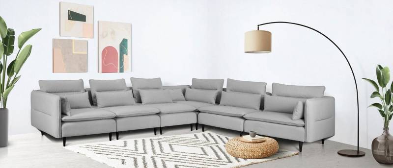andas Ecksofa ALVIK L-Form, zusammengesetzt aus Modulen, erweiterbar mit Modulen der Serie von andas
