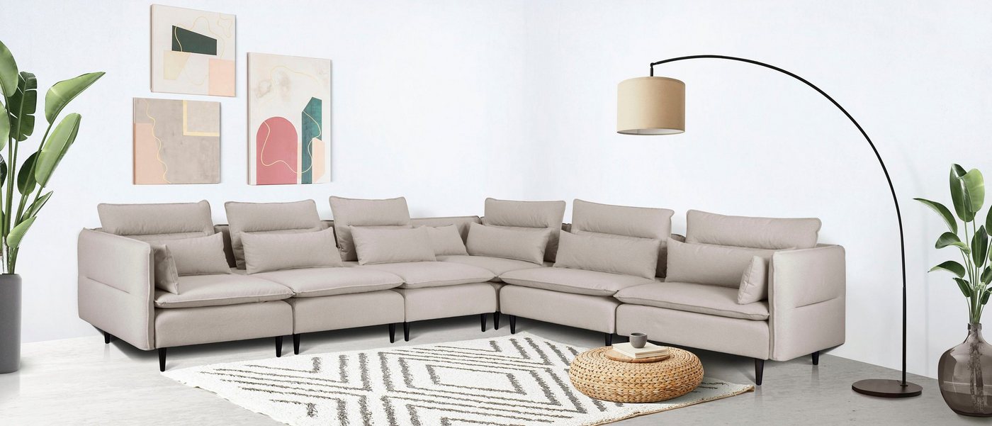 andas Ecksofa ALVIK L-Form, zusammengesetzt aus Modulen, erweiterbar mit Modulen der Serie andas Ecksofa ALVIK L-Form, zusammengesetzt aus Modulen, erweiterbar mit Modulen der Serie von andas