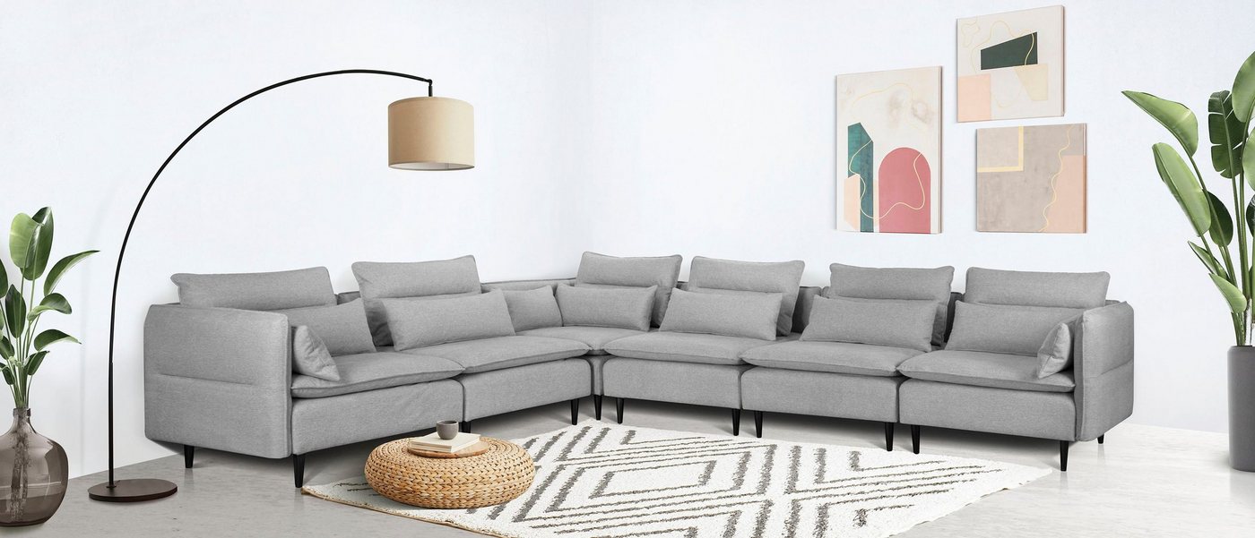 andas Ecksofa ALVIK L-Form, zusammengesetzt aus Modulen, erweiterbar mit Modulen der Serie andas Ecksofa ALVIK L-Form, zusammengesetzt aus Modulen, erweiterbar mit Modulen der Serie von andas