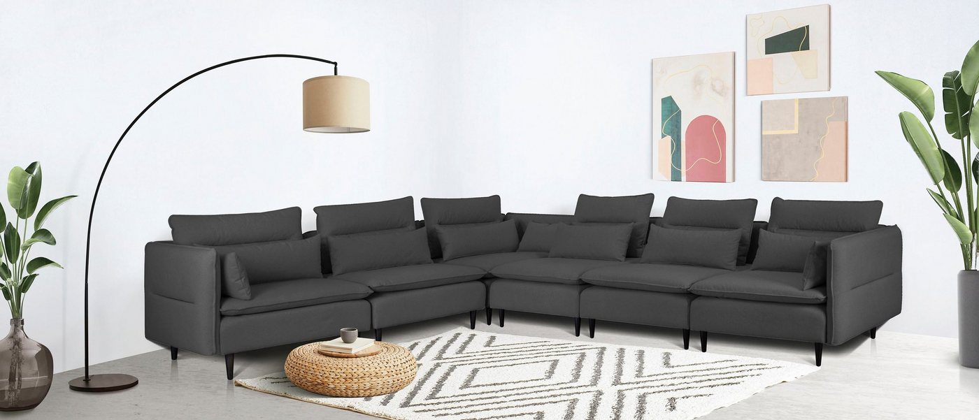 andas Ecksofa ALVIK L-Form, zusammengesetzt aus Modulen, erweiterbar mit Modulen der Serie andas Ecksofa ALVIK L-Form, zusammengesetzt aus Modulen, erweiterbar mit Modulen der Serie von andas