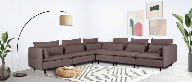 andas Ecksofa ALVIK L-Form, zusammengesetzt aus Modulen, erweiterbar mit Modulen der Serie von andas