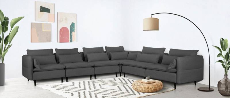 andas Ecksofa ALVIK L-Form, zusammengesetzt aus Modulen, erweiterbar mit Modulen der Serie von andas