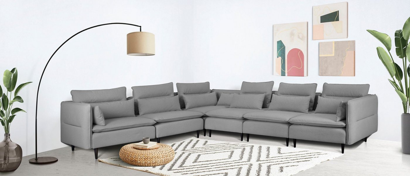 andas Ecksofa ALVIK L-Form, zusammengesetzt aus Modulen, erweiterbar mit Modulen der Serie andas Ecksofa ALVIK L-Form, zusammengesetzt aus Modulen, erweiterbar mit Modulen der Serie von andas