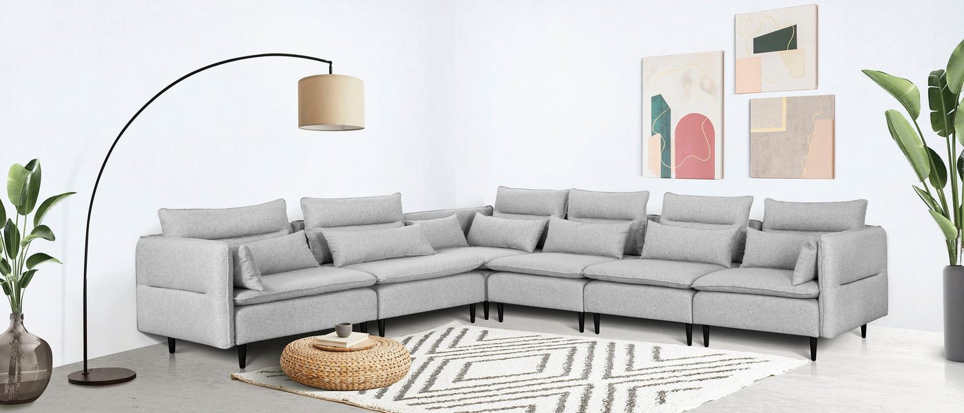 andas Ecksofa ALVIK L-Form, zusammengesetzt aus Modulen, erweiterbar mit Modulen der Serie andas Ecksofa ALVIK L-Form, zusammengesetzt aus Modulen, erweiterbar mit Modulen der Serie von andas
