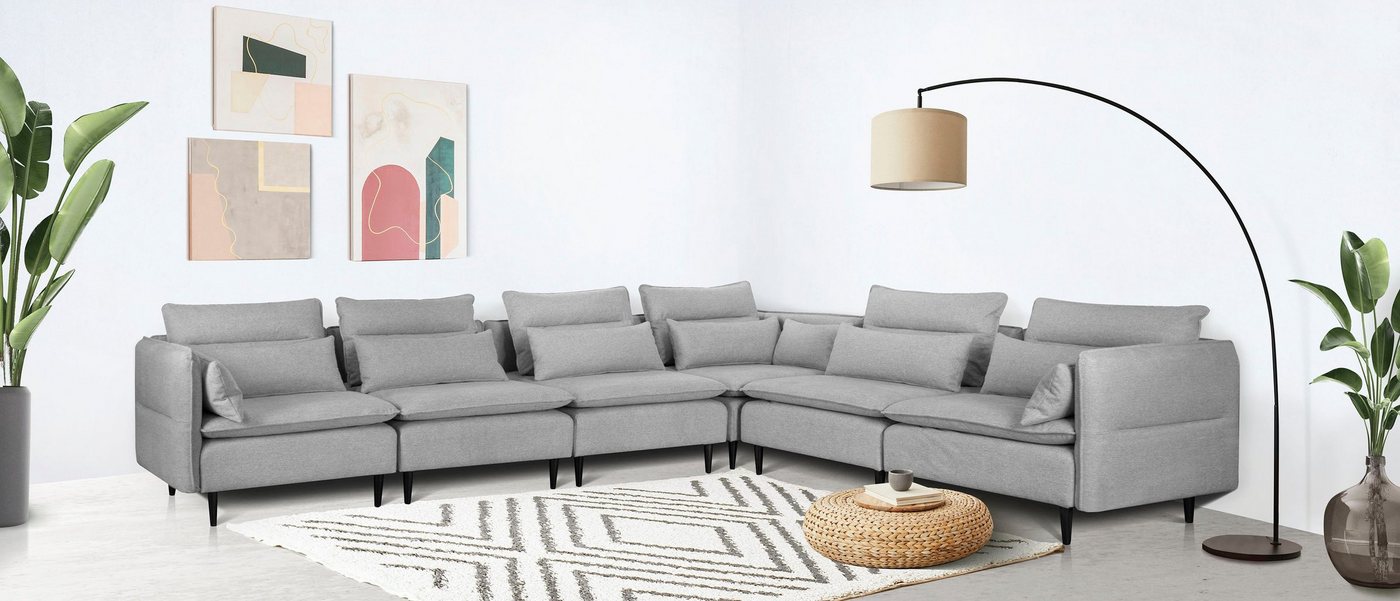 andas Ecksofa ALVIK L-Form, zusammengesetzt aus Modulen, erweiterbar mit Modulen der Serie andas Ecksofa ALVIK L-Form, zusammengesetzt aus Modulen, erweiterbar mit Modulen der Serie von andas