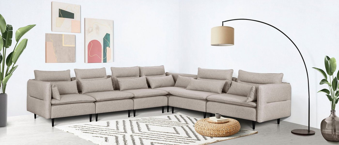 andas Ecksofa ALVIK L-Form, zusammengesetzt aus Modulen, erweiterbar mit Modulen der Serie andas Ecksofa ALVIK L-Form, zusammengesetzt aus Modulen, erweiterbar mit Modulen der Serie von andas