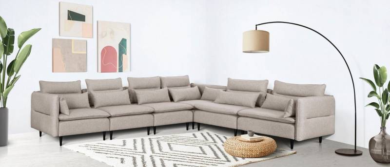 andas Ecksofa ALVIK L-Form, zusammengesetzt aus Modulen, erweiterbar mit Modulen der Serie von andas