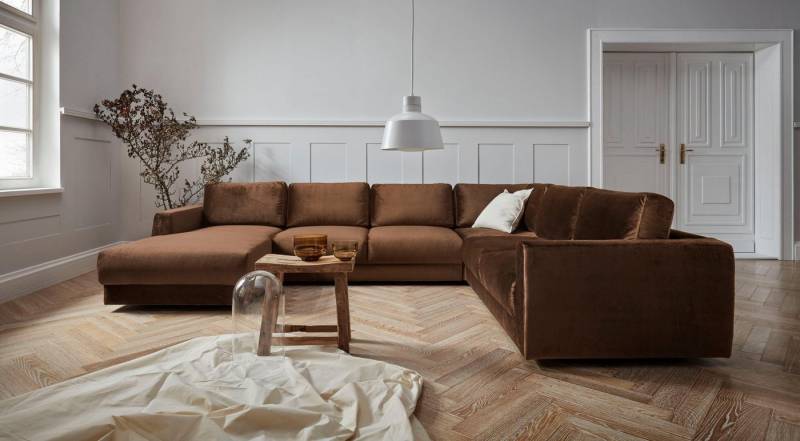 andas Wohnlandschaft Hobro U-Form, in 3 Bezugsqualitäten in vielen Farben, Design by Morten Georgsen von andas