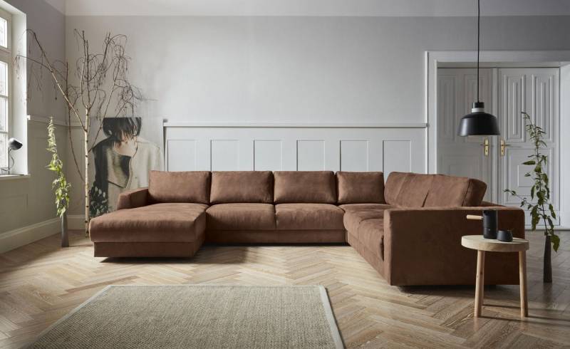 andas Wohnlandschaft Hobro U-Form, in 3 Bezugsqualitäten in vielen Farben, Design by Morten Georgsen von andas