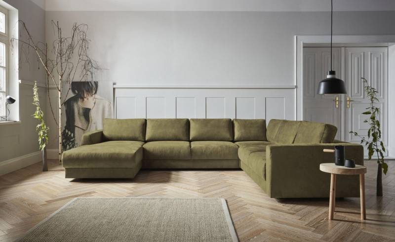 andas Wohnlandschaft Hobro U-Form, in 3 Bezugsqualitäten in vielen Farben, Design by Morten Georgsen von andas