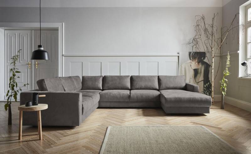 andas Wohnlandschaft Hobro U-Form, in 3 Bezugsqualitäten in vielen Farben, Design by Morten Georgsen von andas