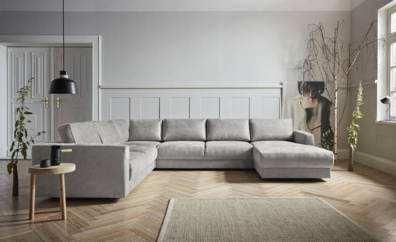 andas Wohnlandschaft Hobro U-Form, in 3 Bezugsqualitäten in vielen Farben, Design by Morten Georgsen von andas
