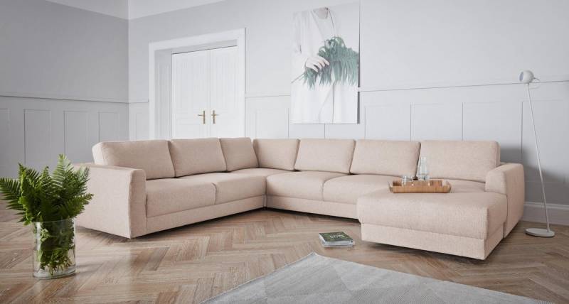 andas Wohnlandschaft Hobro U-Form, in 3 Bezugsqualitäten in vielen Farben, Design by Morten Georgsen von andas