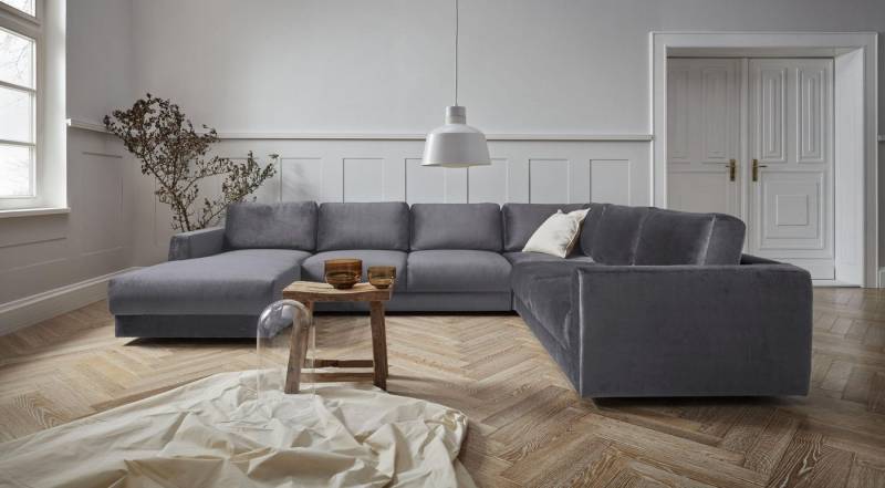 andas Wohnlandschaft Hobro U-Form, in 3 Bezugsqualitäten in vielen Farben, Design by Morten Georgsen von andas