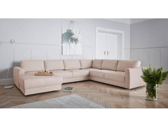 andas Wohnlandschaft Hobro U-Form, in 3 Bezugsqualitäten in vielen Farben, Design by Morten Georgsen, beige, beige von andas