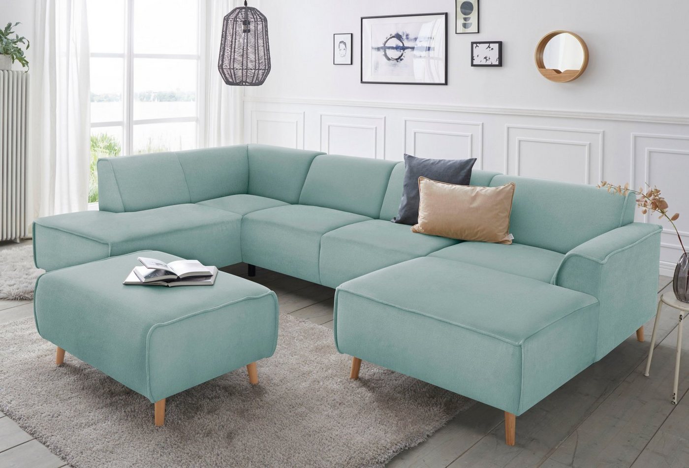 andas Wohnlandschaft Janek U-Form, mit Federkern und Keder in scandinavischem Design andas Wohnlandschaft Janek U-Form, mit Federkern und Keder in scandinavischem Design von andas