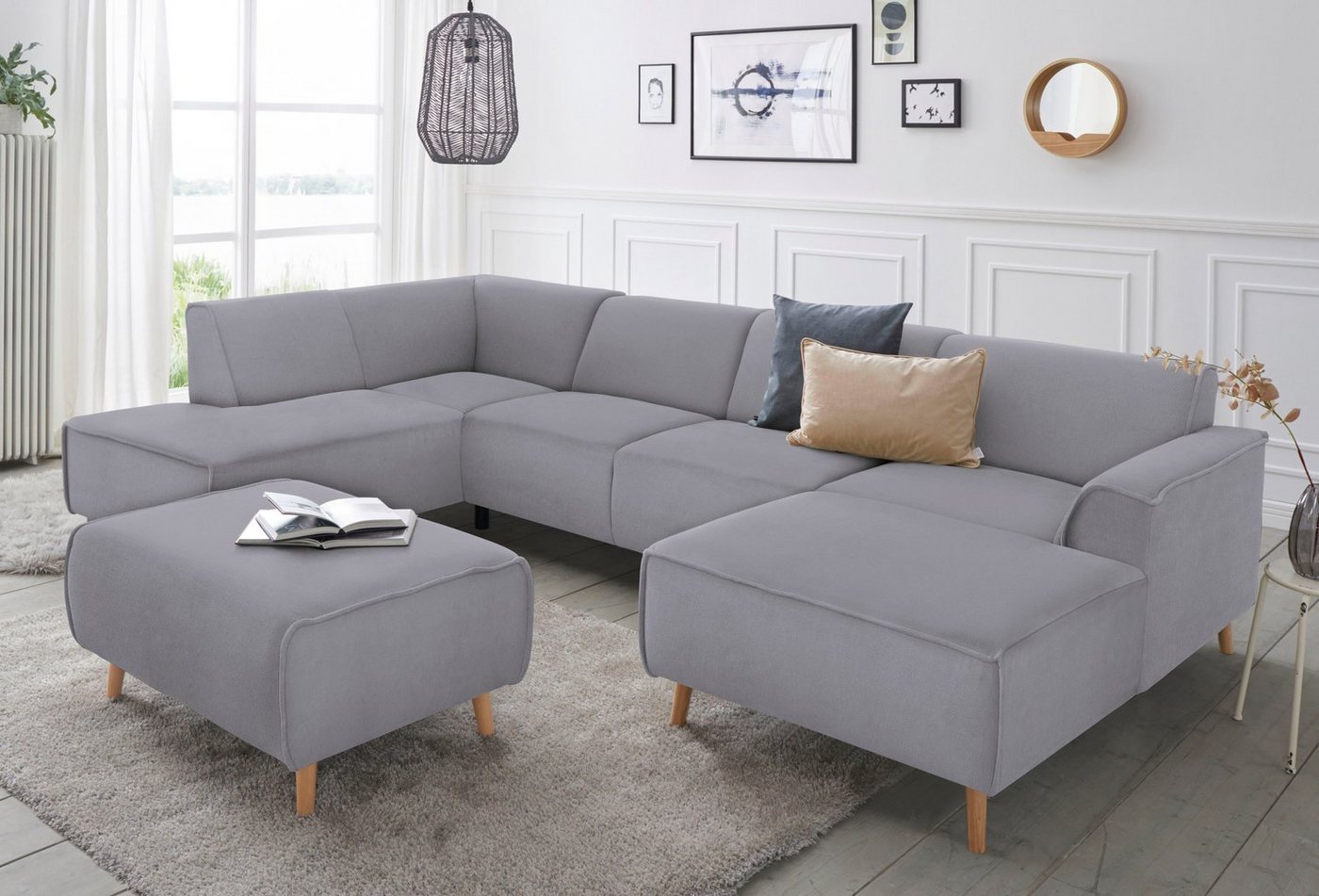 andas Wohnlandschaft Janek U-Form, mit Federkern und Keder in scandinavischem Design andas Wohnlandschaft Janek U-Form, mit Federkern und Keder in scandinavischem Design von andas