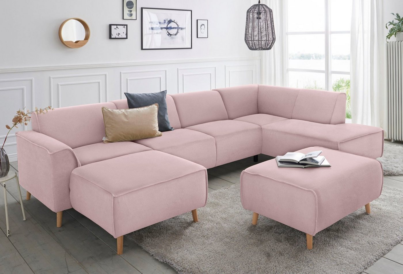 andas Wohnlandschaft Janek U-Form, mit Federkern und Keder in scandinavischem Design andas Wohnlandschaft Janek U-Form, mit Federkern und Keder in scandinavischem Design von andas