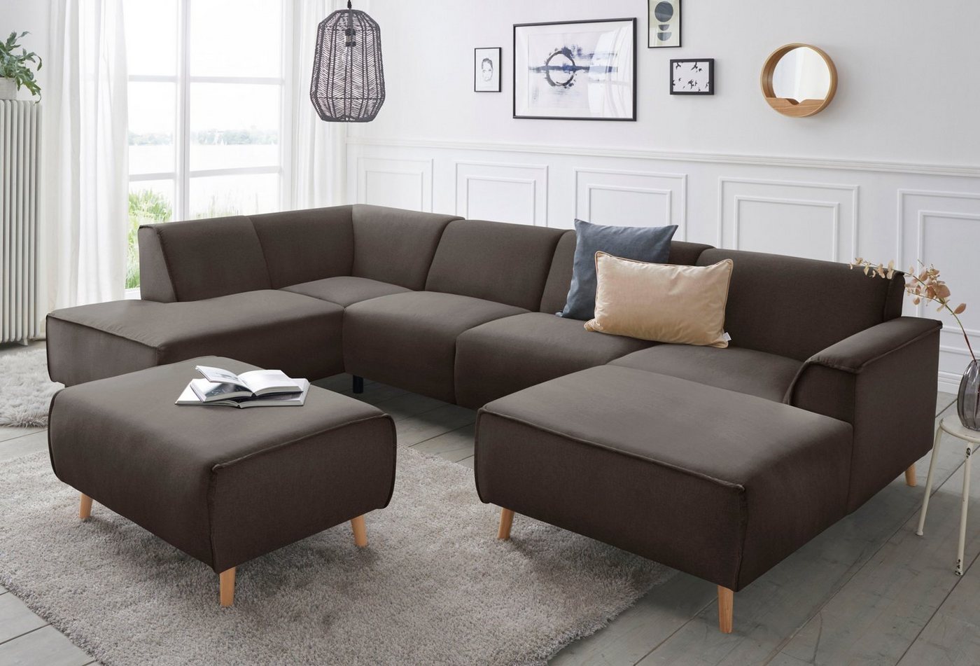 andas Wohnlandschaft Janek U-Form, mit Federkern und Keder in scandinavischem Design andas Wohnlandschaft Janek U-Form, mit Federkern und Keder in scandinavischem Design von andas