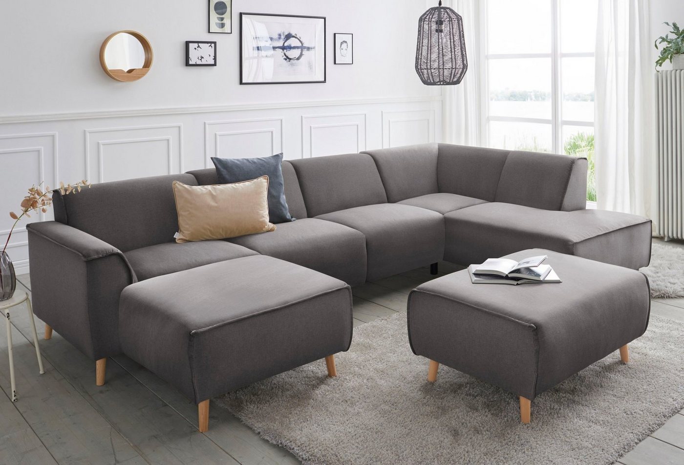 andas Wohnlandschaft Janek U-Form, mit Federkern und Keder in scandinavischem Design andas Wohnlandschaft Janek U-Form, mit Federkern und Keder in scandinavischem Design von andas