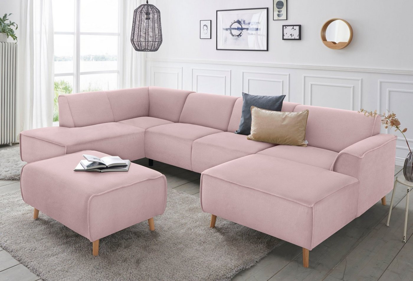 andas Wohnlandschaft Janek U-Form, mit Federkern und Keder in scandinavischem Design andas Wohnlandschaft Janek U-Form, mit Federkern und Keder in scandinavischem Design von andas