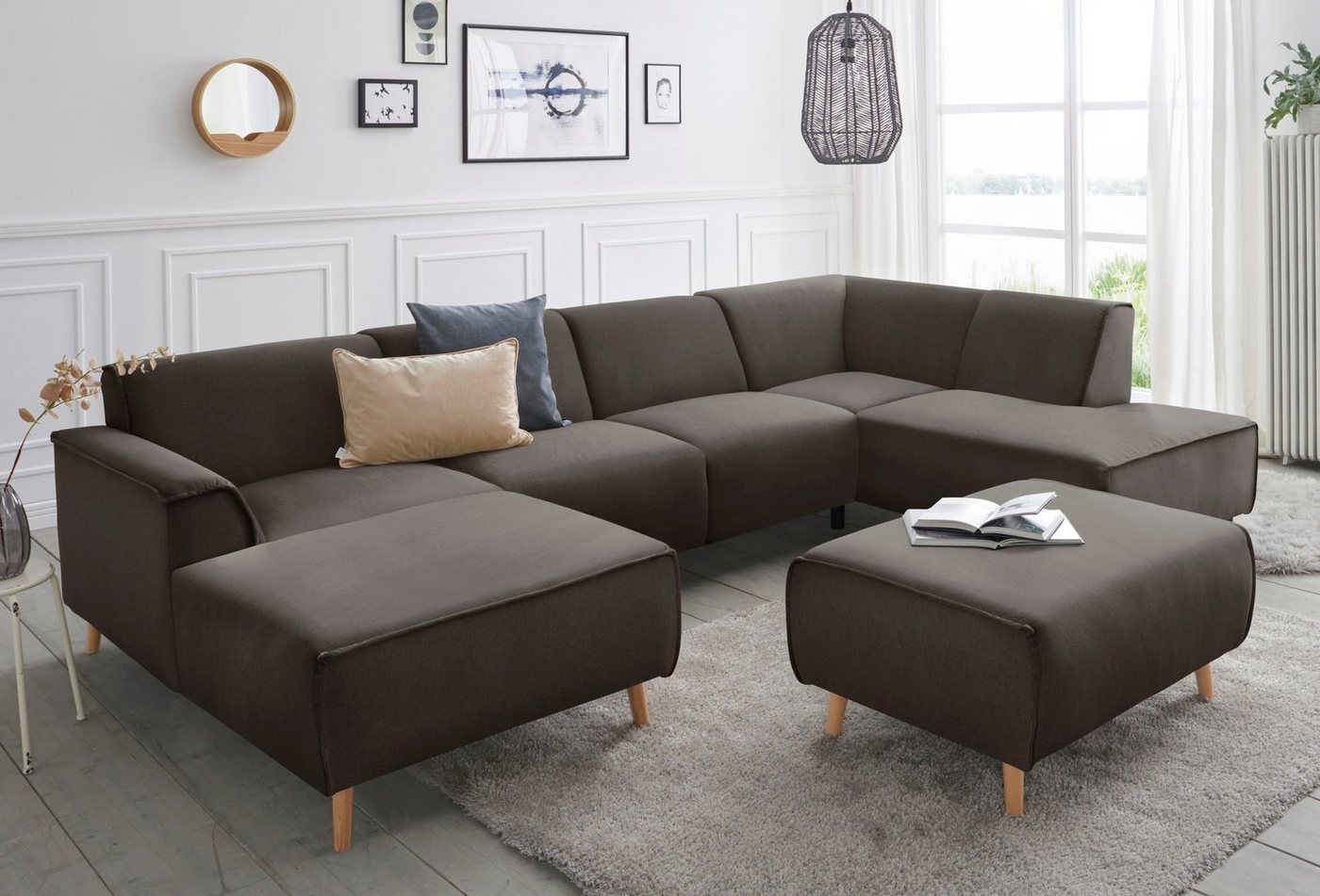 andas Wohnlandschaft Janek U-Form, mit Federkern und Keder in scandinavischem Design andas Wohnlandschaft Janek U-Form, mit Federkern und Keder in scandinavischem Design von andas