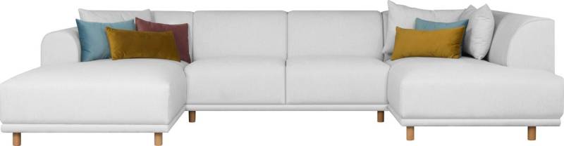 andas Wohnlandschaft Maroon U-Form, in skandinavischem Design, mit losen Kissen von andas
