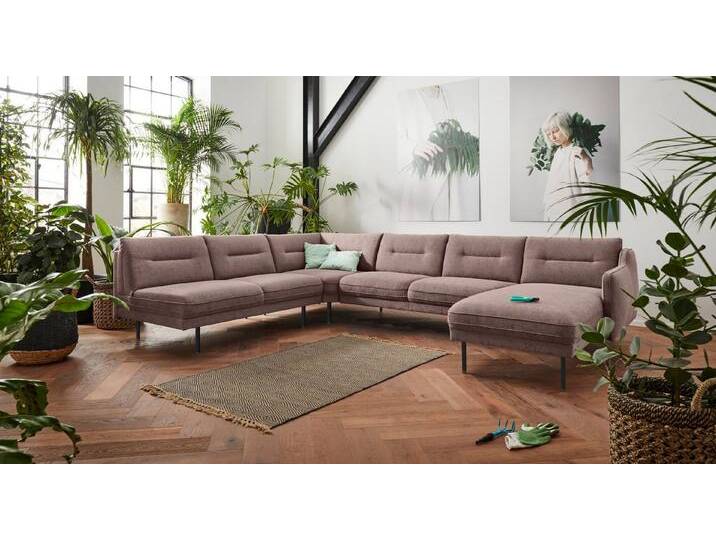 andas Wohnlandschaft Nordfyn U-Form, edles Design in 3 Bezugsqualitäten, Design by Morten Georgsen, braun, braun von andas