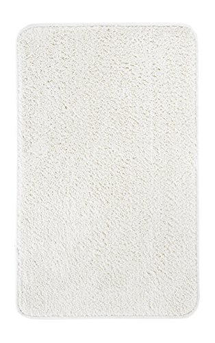 Andiamo waschbare Microfaser Badematte, Badteppich Oeko-Tex 100-Badvorleger Eckig, creme – weiß, Polyester, 50x50 cm von andiamo