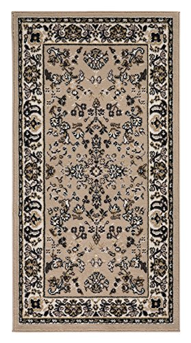 andiamo klassischer Orient Teppich Webteppich mit orientalischen Mustern und Ornamenten Beige 80 x 150 cm von andiamo