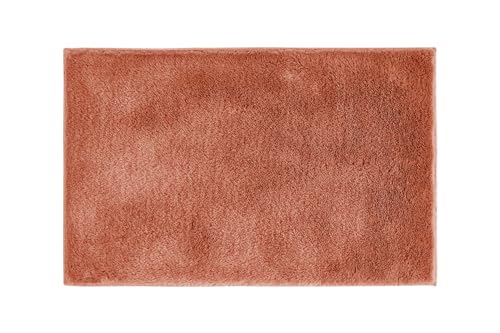 andiamo Badematte rutschfest Florida - Badezimmerteppich weich und flauschig - Badteppich rutschfest waschbar Duschvorleger Badvorleger für Badezimmer 50 x 80 cm rostrot von andiamo