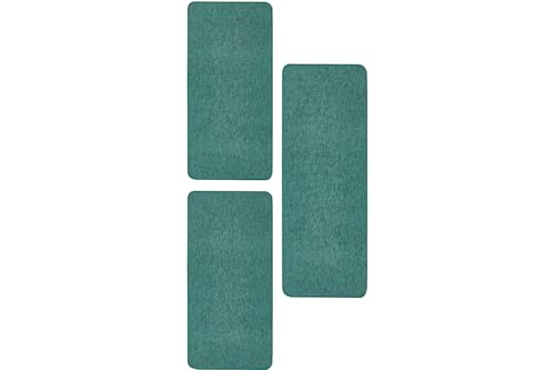 andiamo Bettumrandung Grotone - Webteppich für das Wohnzimmer Schlafzimmer Esszimmer und den Flur - pflegeleichter unempfindlicher Teppich, 3-teiliges Set - 2X 67 x 140 cm | 1x 67 x 180 cm in Grün andiamo Bettumrandung Grotone - Webteppich für das Wohnzimmer Schlafzimmer Esszimmer und den Flur - pflegeleichter unempfindlicher Teppich, 3-teiliges Set - 2X 67 x 140 cm | 1x 67 x 180 cm in Grün von andiamo