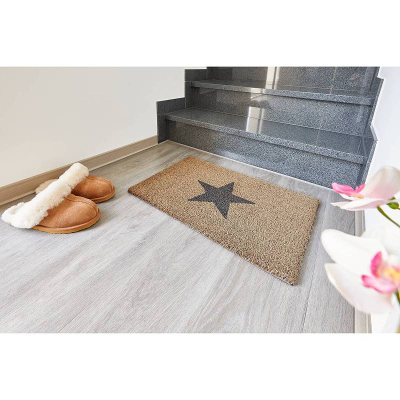 andiamo Fußmatte Kokos Star Kokosfasern Grau 40x60 cm (BxT) von andiamo