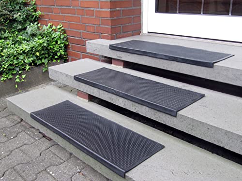 andiamo Gummi Sicherheits- Stufenmatten Treppenmatte rutschfest mit Noppen 5er Set mit jeweils 25 x 75 cm von andiamo