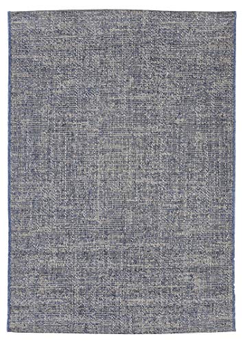 andiamo In- & Outdoor Teppich wetterfest und wasserdurchlässig Flachgewebe Kurzfloor 160 x 230 cm Blau-beige von andiamo