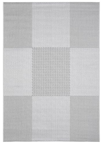 andiamo In- und Outdoorteppich Arizona für den Außenbereich, Webteppich für die Terrasse und den Balkon 200 x 290 cm grau-anthrazit, 721903 von andiamo