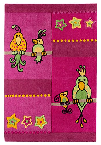 andiamo, rosa, Kinder Spielteppich Kakadu Papagei Teppich, Polyester, 160 x 100, 100 x 160 cm von andiamo