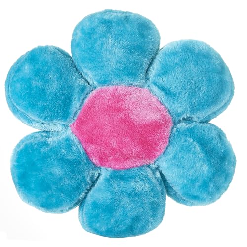 andiamo Kissen Flower Power - Deko Kissen für Zimmer Deko - Blumenkissen zur Nutzung als Sofakissen oder Kuschelkissen flauschig 30 cm Hellblau-Rosa von andiamo