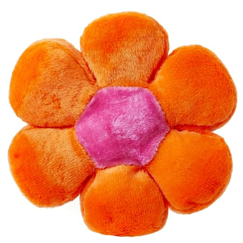 andiamo Kissen Flower Power - Deko Kissen für Zimmer Deko - Blumenkissen zur Nutzung als Sofakissen oder Kuschelkissen flauschig 30 cm Orange-Rosa von andiamo