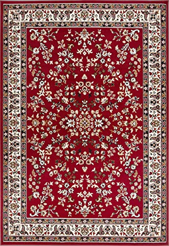andiamo Teppich Oriental - Wohnzimmerteppich - orientalische Deko - Teppich Schlafzimmer pflegeleicht mit zeitlosem orientalischem Muster 200 x 290 cm Rot von andiamo