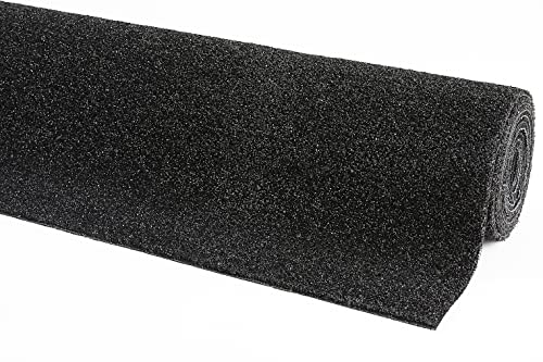 andiamo Kunstrasen Black strapazierfähig robust und pflegeleicht - geeignet für Indoor und den überdachten Außenbereich 100% Polypropylen 100 x 200 cm schwarz von andiamo