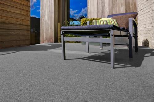 andiamo Kunstrasenteppich Field mit Noppen - Kunstrasen Outdoor zur Verwendung als Balkon Bodenbelag oder Outdoor Teppich - witterungsbeständig und zuschneidbar 200 x 250 cm Grau von andiamo