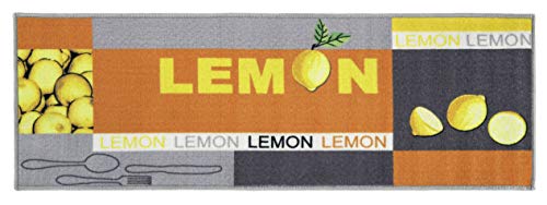 andiamo Kurzflor Läufer Lemon aus 100% Polyamid Küchenläufer mit Zitronen Muster, gelb, 50 x 150 cm von andiamo