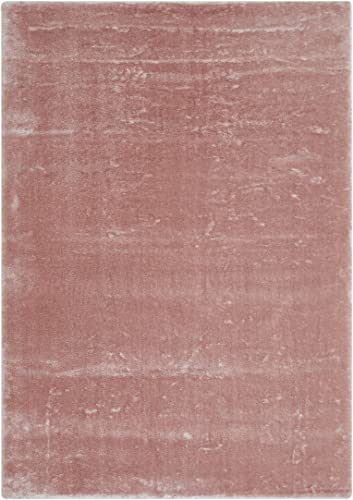 andiamo Teppich Lambskin - Kunstfell - flauschiger Teppich Schlafzimmer - geeignet als Bettvorleger Schlafzimmer oder als Fellteppich Wohnzimmer - Lammfellimitat pflegeleicht 55 x 110 cm rosa von andiamo