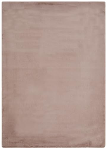 andiamo Kunstfell Novara Teppich Schlafzimmer - flauschiger Teppich zur Verwendung als Bettvorleger Schlafzimmer - gemütlicher Fellteppich Lammfell Imitat 60 x 120 cm Altrosa von andiamo