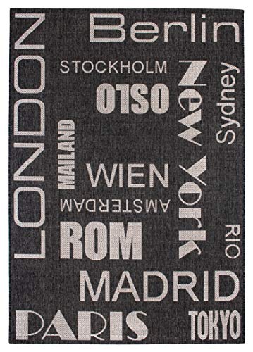 andiamo In- & Outdoor Teppich Louisville moderner Webteppich Bordüre vollständig umkettelt Flachgewebe 120 x 170 cm Städte Namen von andiamo